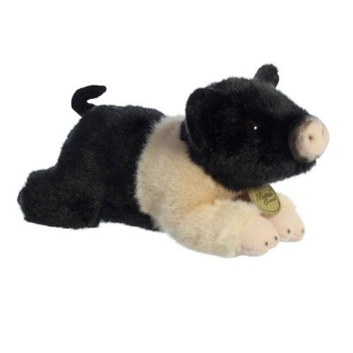 Aurora Small Hampshire Pig Miyoni Realistic Stuffed Animal Black 8"