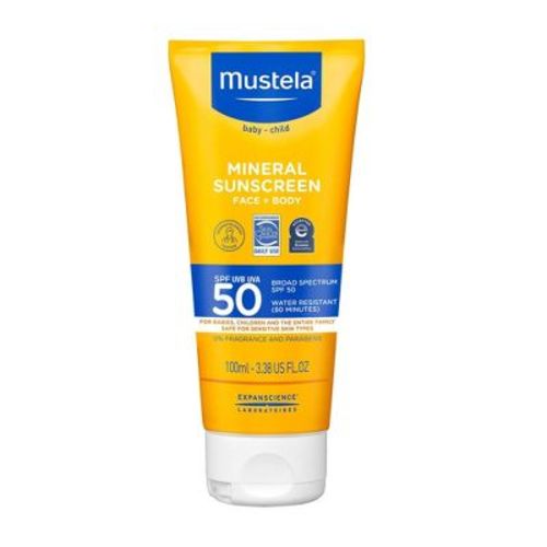 Mustela Fragrance Free Mineral Baby Sunscreen Lotion Spf 50 - 3.38 Fl Oz