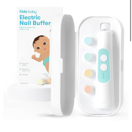 Frida Baby Electric Nail Trimmer, Safe & Easy Electric Nail File, Baby Nail Clipper & Nail Trimmer Kit for Newborn, Toddler, or Children Fingernails & Toenails, 4 Buffer Pads, LED Light, Storage Case