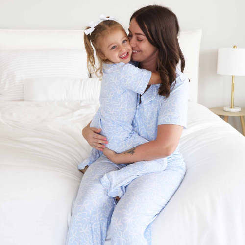 Women's Two Piece Flare Lounge Set | Blue-tiful Bows