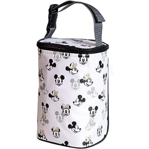 Disney Baby by J.L. Childress TwoCOOL Breastmilk Cooler - Double Baby Bottle & Food Bag - Ice Pack Included - Fits 2-4 Bottles - Insulated & Leak Proof Bottle Bag - Mickey Minnie Ivory