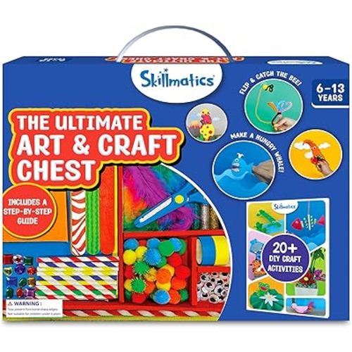 Skillmatics Ultimate Art & Craft Kit for Kids - 2000+ Pieces, DIY Craft Supplies with Step-by-Step Guide, Creative Activity Set & Gifts for Girls & Boys Ages 6, 7, 8, 9, 10, 11, 12, 13