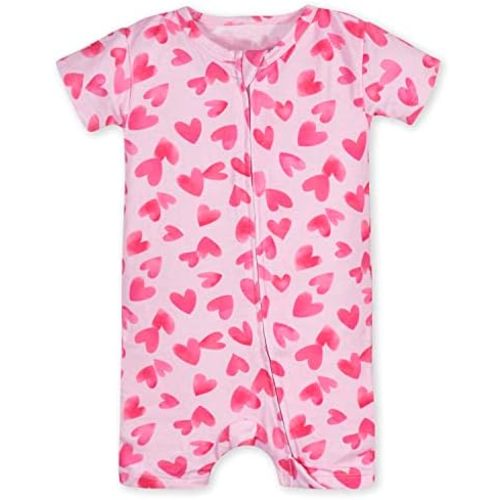 Gerber Baby Buttery-Soft Short Sleeve Romper with Viscose Made with Eucalyptus