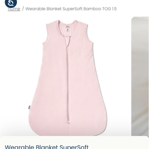 Dusty Pink Wearable Blanket SuperSoft Bamboo Small 1.5 TOG | HALO