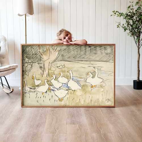 Wall Art | canvas 36x24 with Med Brown Frame | F581
