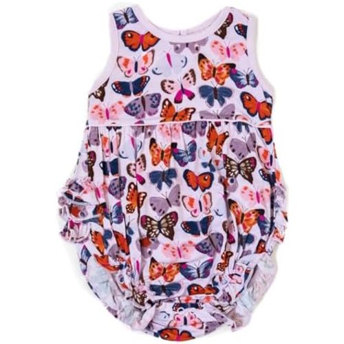 Little Sleepies Bubble Romper for Girls, Soft Viscose from Bamboo One Piece, Baby Clothes