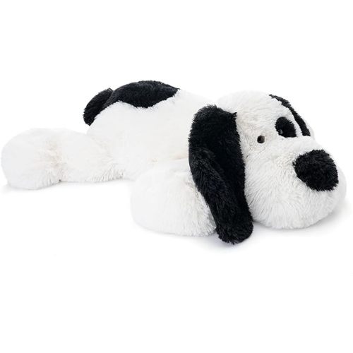 Floppy Stuffed Dog Puppy Plush Toy, Huggable Beagle Labrador Retriever Stuffed Animal Dogs for Kids Girls Boys Baby Birthday BedTime Gift, 20 inches - Black and White