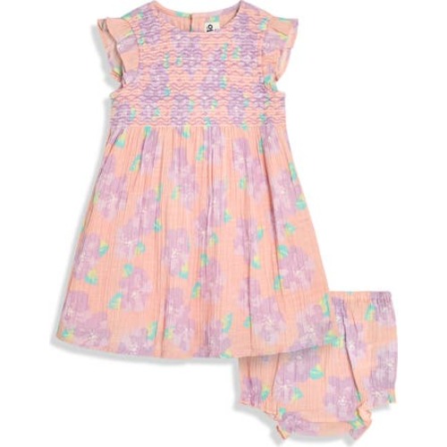Floral Smocked Cotton Dress & Bloomers, 6-12M