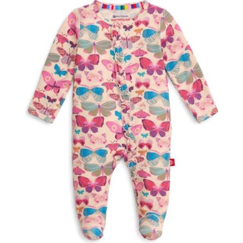 All A-Flutter Butterfly Print Footie, 0-3M