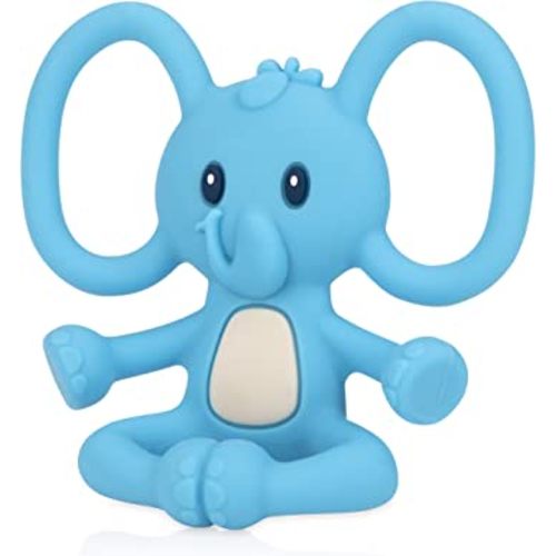 Nuby Yogis All Silicone Soothing Teether, Elephant