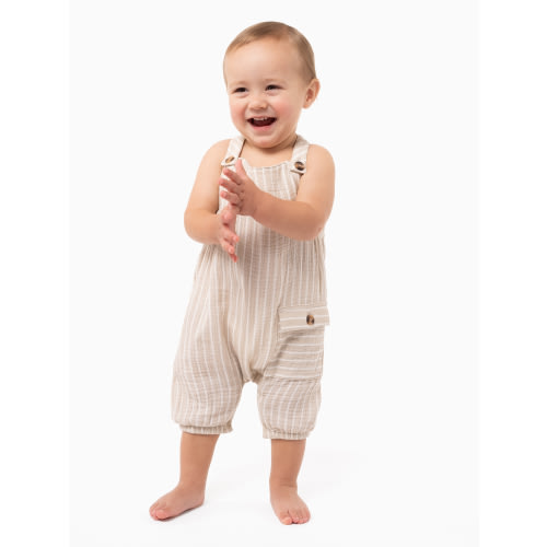 Modern Moments by Gerber Baby Boy Sleeveless Romper with Shoulder Straps, Sizes 0/3M - 24M