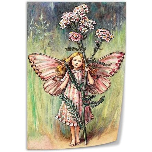 Cicely Mary Barker's The Yarrow Fairy And The Two Flower Fairies Art Posters Canvas Print Wall Art Decor Living Room Office Bedroom 08x12inch(20x30cm) Unframe-style