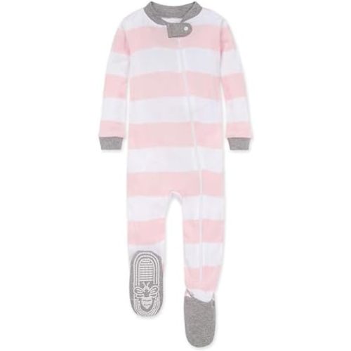 Burt's Bees Baby Girls' Snug Fit One-Piece Footed Non-Slip Sleeper Pajamas