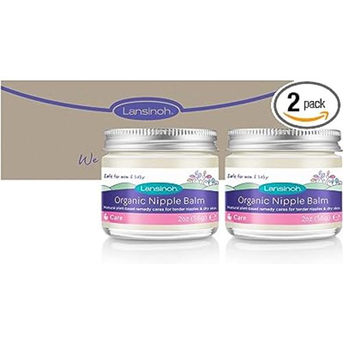 Amazon.com: Lansinoh Organic Nipple Balm, Breastfeeding Essentials, 2 Pack, 4 Ounces Total : Baby