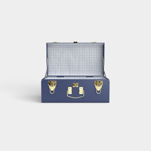 Mini Trunk - Navy - Picnic in Blue / Embroidery