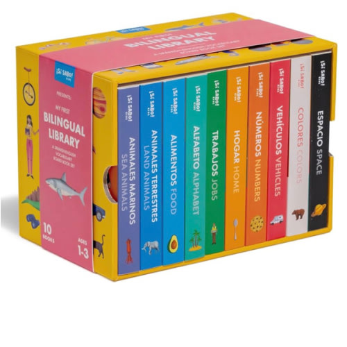My First Bilingual Library: A Spanish-English Vocabulary Board Book Set of Colors, Numbers, Animals, ABCs, and More (Si Sabo Bilingual Books for Kids)