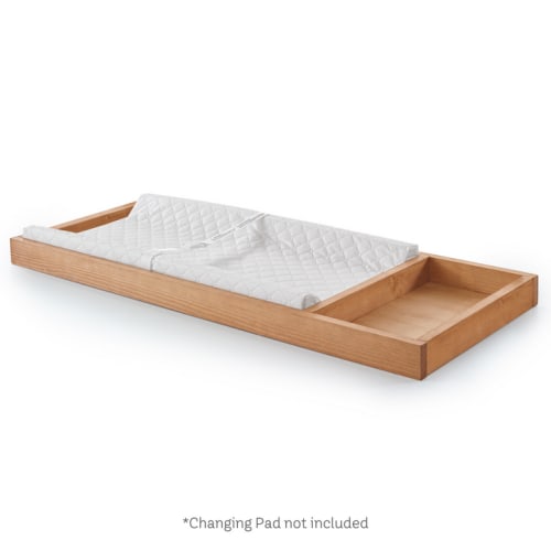 Retro Changing Tray in Hazelnut Solid Wood | Simply Nursery