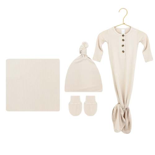 Lou Lou & Company Cove Ribbed Newborn Hat Bundle (Gown)