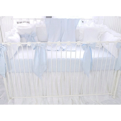 Viv + Rae™ Marburger Blue Linen Crib Bows | Wayfair