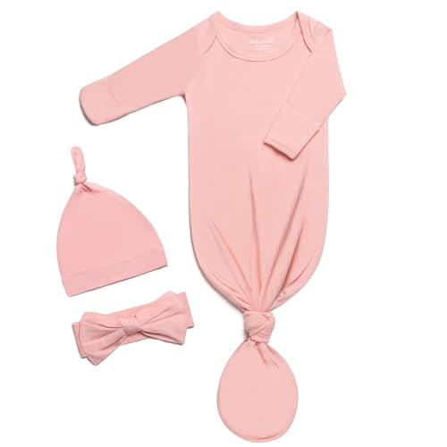 Baby Gowns 0-3 Months Soft Viscose Sleepers For Boy Girl, Breathable Newborn Sleepers With Mitten Cuffs