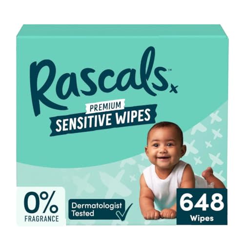 Rascals Premium Senstitive Alcohol Free Baby Wipes, 648 Count