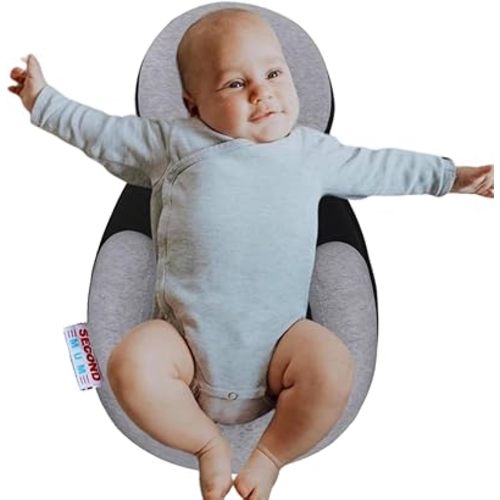 Soft & Cozy Bed Set Baby Pillows Hеad & Body Support Almohadas para Bebes with Ultra Breathable Fabric Newborn Must Have Essentials (Grey)