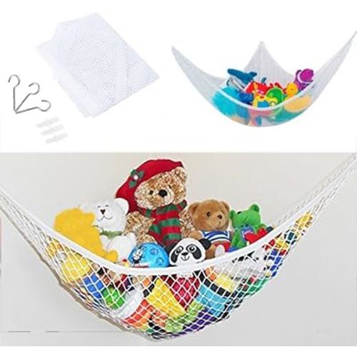 PayPie Toy Hammock, Storage Hammock Toy Organizer,Ultralight Large Storage Net for Teddy Bears, Balls, Toys, Linen Storage and Gear (1.4 * 1 * 1M)