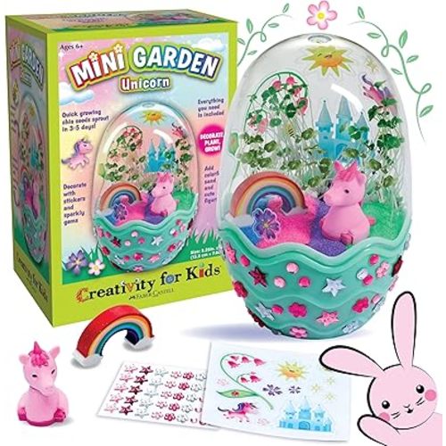 Creativity for Kids Mini Garden: Magical Unicorn Terrarium Kit - Unicorn Gifts for Girls, Kids Crafts and Unicorn Toys Ages 6-8+,Unique Gifts for Kids