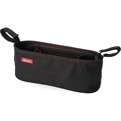 Diono Buggy Buddy Universal Stroller Organizer with Cup Holders, Secure Attachment, Zippered Pockets, Safe & Secure, Black