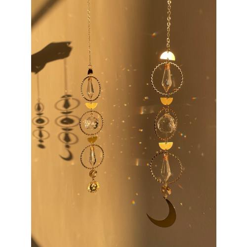 Sun catcher/ moon sun catcher/ Crystal suncatcher/ hanging crystal/ wall hanging/ Rainbow maker/ Boho decor/ Holiday Gift 4 women