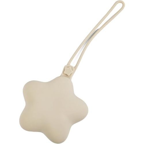 Star Shaped Pacifier Holder Case Silicone Keep Pacifiers Portable & Lightweight for Newborns and Girls Beige