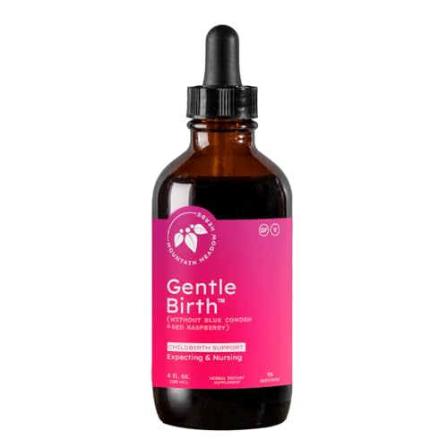 Mountain Meadow Herbs Gentle Birth for Birth Prep/Labor Prep, Fast Acting Liquid Herbal Extract for Childbirth Support w/o Blue Cohosh - 4oz