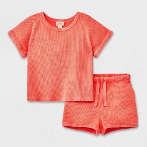 Baby Solid Top & Bottom Set - Cat & Jack™, Color: Orange, Size: 18M