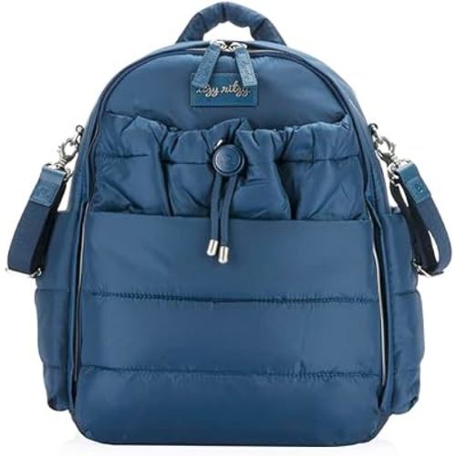 Itzy Ritzy Dream Diaper Bag Backpack - Compact Baby Backpack Diaper Bag with 14 Pockets, Changing Pad, Stroller Straps, Laptop Pocket & Comfortable Straps (Sapphire Starlight)