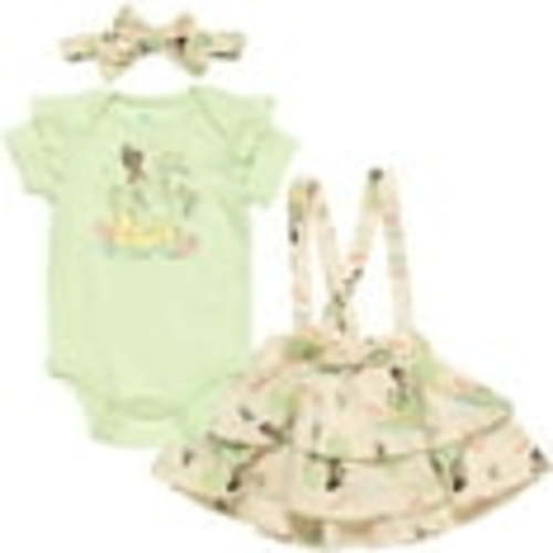 Disney Princess Tiana Infant Baby Girls French Terry Bodysuit Jumper and Headband 3 Piece Outfit Set Newborn to Infant