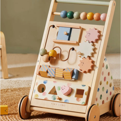 Tiny Land® Versatile Natural Wooden Baby Walker