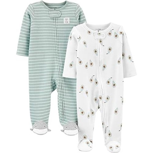 Simple Joys by Carter's Baby 2-Way Zip Thermal Footed Sleep and Play, Pack of 2