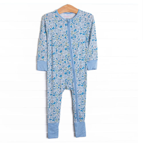 In the Grove Bamboo Zippy Pajama, Blue – Stitchy Fish