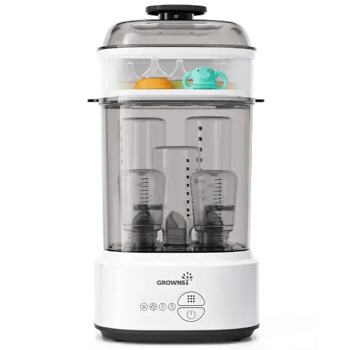 Bottle Sterilizer and Dryer, Compact Electric Steam Baby Bottle Sterilizer (Esterilizador de Biberones), Bottle Sanitizer for Baby Bottles, Pacifiers, Pump Parts Black