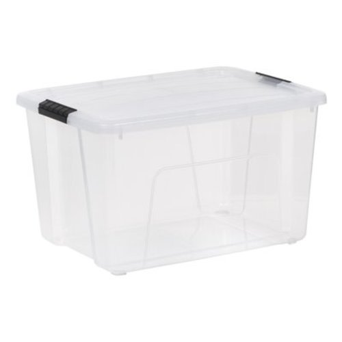 IRIS USA 60 Qt. Plastic Storage Bins with Lids, Clear, Latching, Stackable, Totes