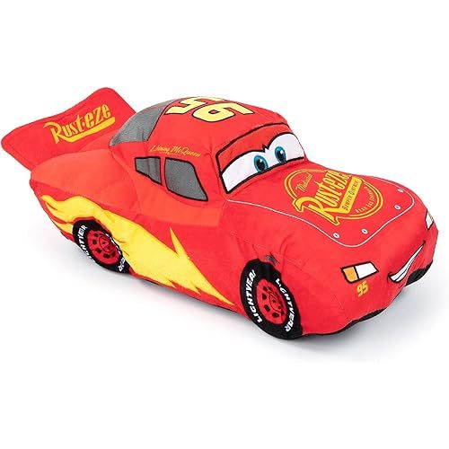 Disney Pixar Cars 3 Plush Stuffed Lightning Mcqueen Red Pillow Buddy - Kids Super Soft Polyester Microfiber, 17 inch (Official Disney Pixar Product)