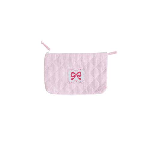 Quilted Luggage Cosmetic - Bow