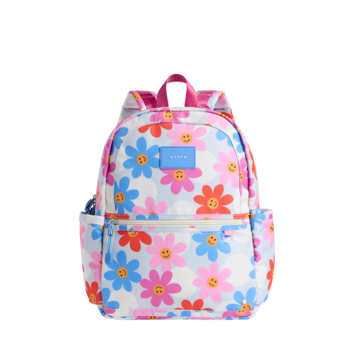 STATE Bags | Kane Kids Double Pocket Backpack Recycled Poly Canvas Daisies