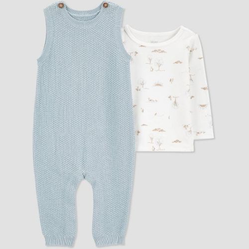 Carter's Just One You®️ Baby Boys' Cable Knit Undershirt & Bottom Set - Blue 3m
