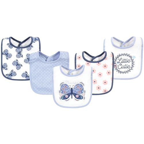 Hudson Baby Unisex Baby Cotton Bibs, Beautiful Butterfly, One Size
