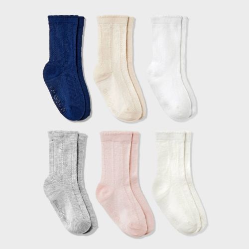 Baby Girls' 6pk Crew Socks - Cat & Jack™ 12-24m