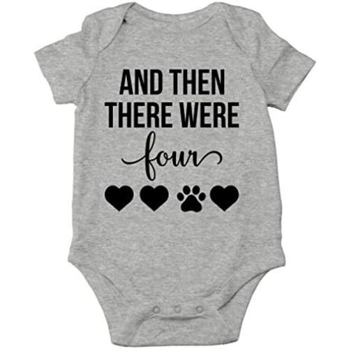 AW Fashions And Then There Were Four Baby Bodysuit Cute Newborn Boy Outfit Funny Baby Romper Girl Clothes