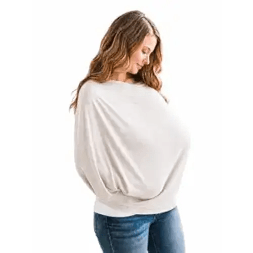 Copper Pearl Nursing Cover for Breastfeeding – Multi-Use Baby Car Seat Cover, Stroller Cover & Breast Feeding Cover Up for Women, Stretchy Breathable High Quality Cover for Boy or Girl, Oat