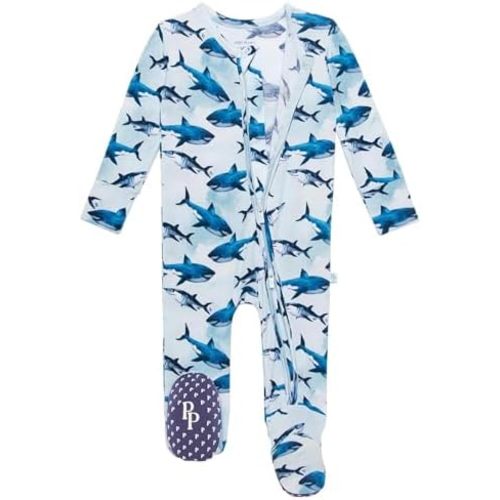 Posh Peanut Baby Boy Sleepers - Viscose from Bamboo Baby Pajamas - 2 Way Zipper Sleepers & Footie Pajamas with Designer Grips