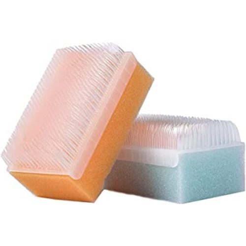 Scalp Scrubbie Loofah Sterilized Cradle Cap Brush - 3-pk Sterile and Safe 2 in 1, Baby Bath Sponge | for Treatment Time Puff, Multicolored